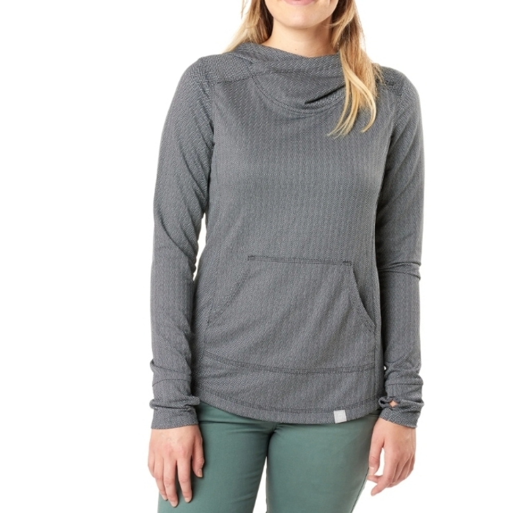 5.11 Tactical Women's Aphrodite Hooded Pullover Black & Grey thumbhole Xl